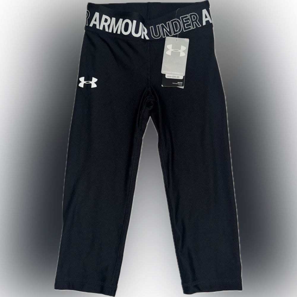Under Armour Girls M Black Heatgear Capri Leggings‎